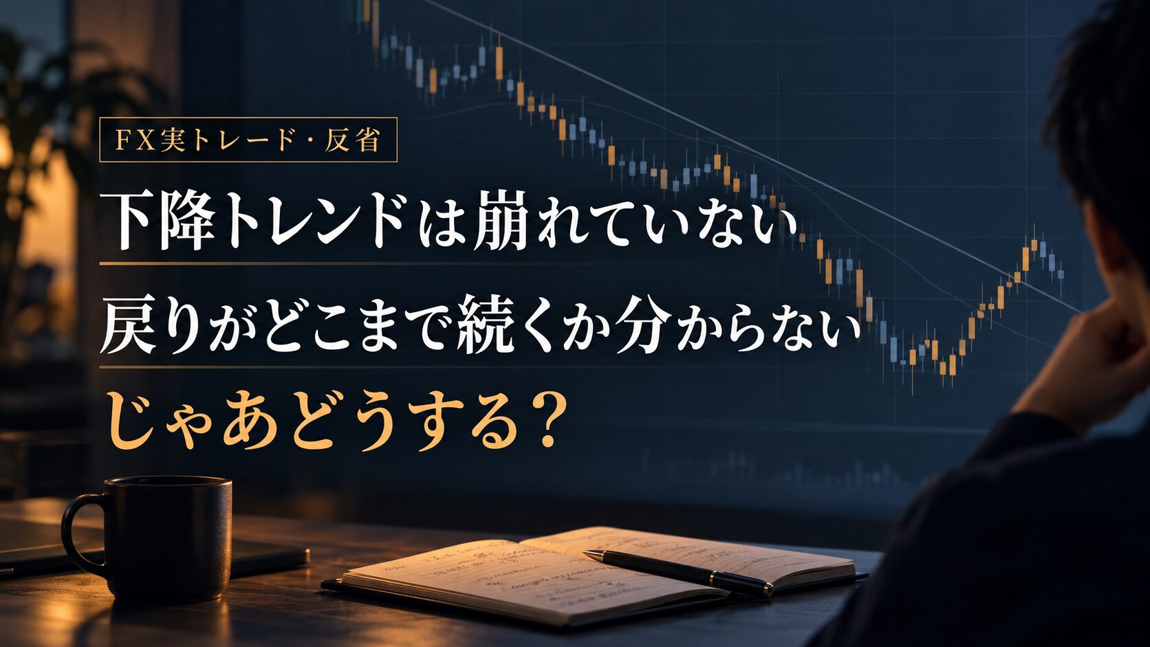 FX実トレード・反省。下降トレンドは崩れていない。戻りがどこまで続くか分からない。じゃあどうする？