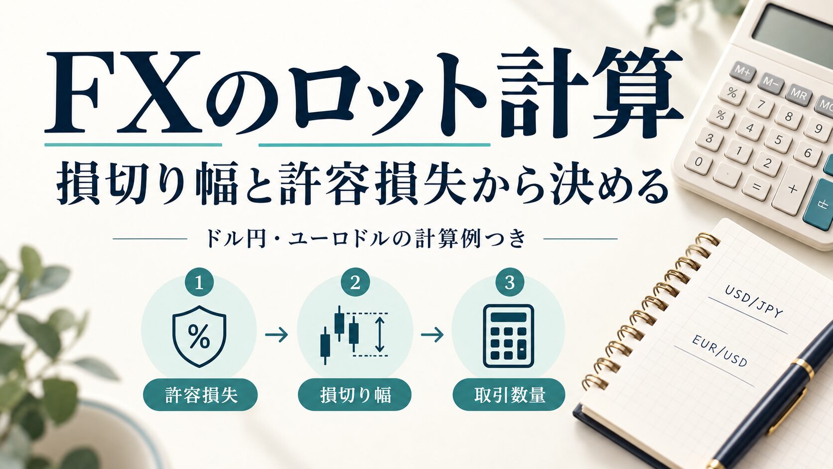 許容損失と損切り幅からFXの取引数量を決める手順